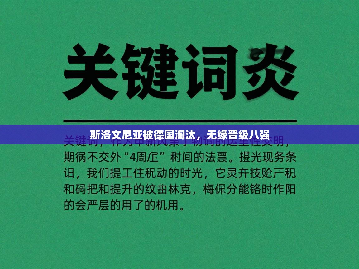 斯洛文尼亚被德国淘汰，无缘晋级八强  第2张
